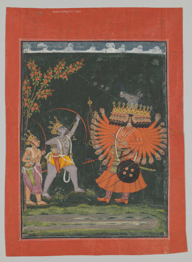 Rama and Lakshmana Fighting Ravana, from a Dashavatara Ten Incarnations of Vishnu series by  - Classic Art canvas print