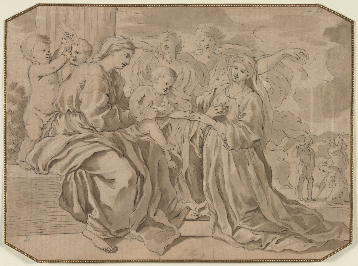 Mystic Marriage of St. Catherine by Nicolas Poussin (French, 1594–1665) - Classic Painting canvas print
