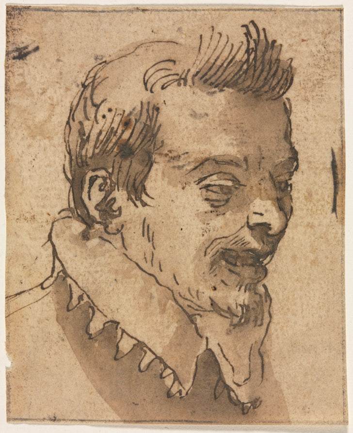 Head of a Man by Annibale Carracci (Italian, c. 1560–1609) - Classic Painting canvas print