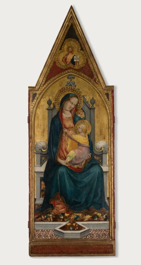 Virgin and Child Enthroned by Battista di Biagio Sanguigni (Italian, active 1393–1451) - Classic Art canvas print