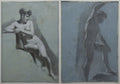 Study of a Nude Woman, Seated Looking to the Right recto Study of a Male Nude verso by Pierre-Paul Prud'hon (French, 1758–1823) - Classic Art canvas print