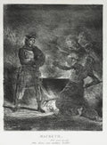 Macbeth Consulting the Witches by Eugène Delacroix (French, 1798–1863) - Classic Painting canvas print