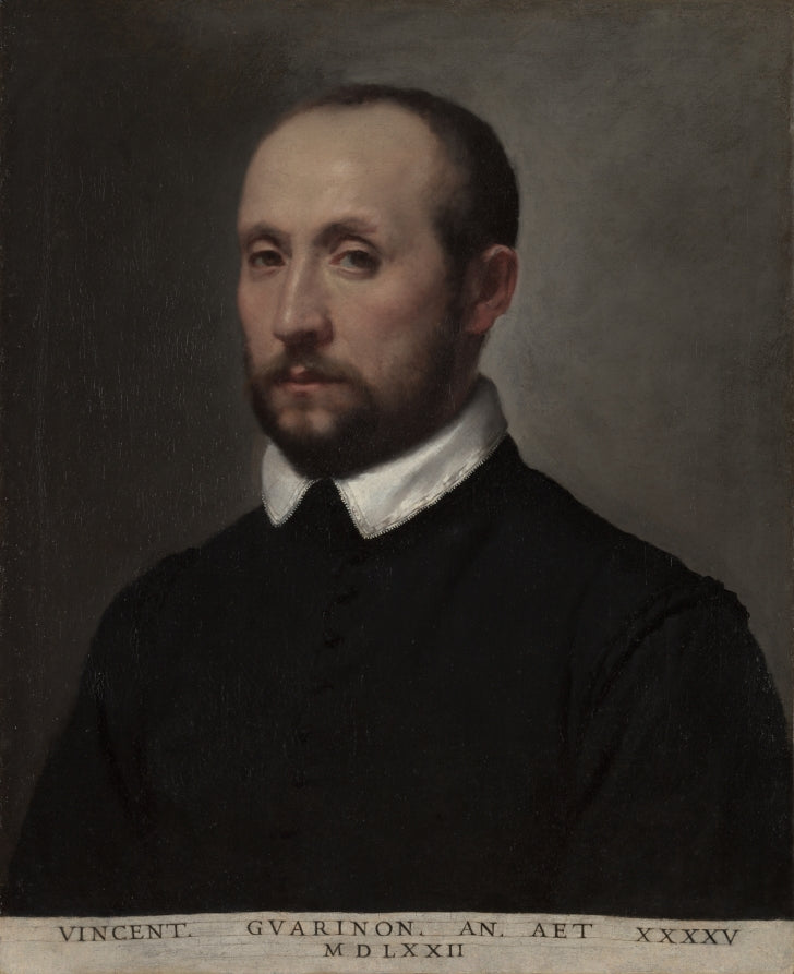 Portrait of Vincenzo Guarignoni by Giovanni Battista Moroni (Italian, 1525–1578) - Classic Art canvas print