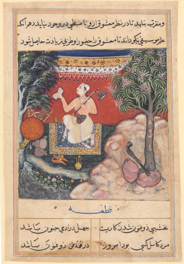 The origin of music from a fabulous bird of India which had seven holes in its beak, from a Tuti-nama Tales of a Parrot Fourteenth Night by  - Classic Art canvas print