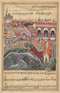 The bag of gold which he received for the slave girl being stolen in a mosque, the young man of Baghdad tears his cloths and is about to fling himself into the Tigris, from a Tuti-nama Tales of a Parrot Forty-eighth Night by  - Classic Art canvas print