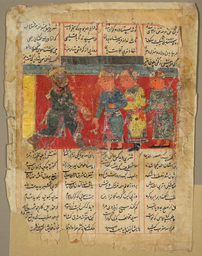 An East African King Receives Three Emissaries, from a Khamsa of Amir Khusrau Dihlavi by  - Classic Art canvas print
