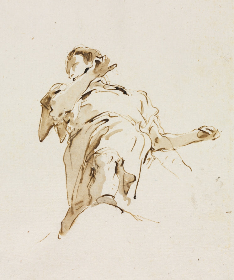 Male Figure Seen from Below by Giovanni Battista Tiepolo (Italian, 1696–1770) - Classic Painting canvas print