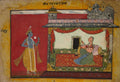 The Approach of Krishna.  Page from a Rasamanjari by  - Classic Art canvas print