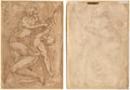 Apollo Flaying Marsyas recto Two Sketches of a Mother and Child verso by Anonymous - Classic Painting canvas print