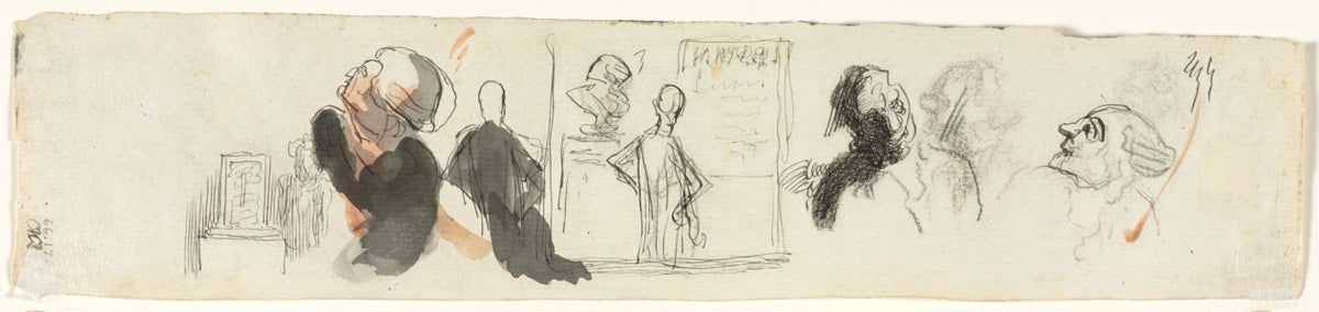 Sketches of Various Figures verso by Honoré Daumier (French, 1808–1879) - Classic Painting canvas print