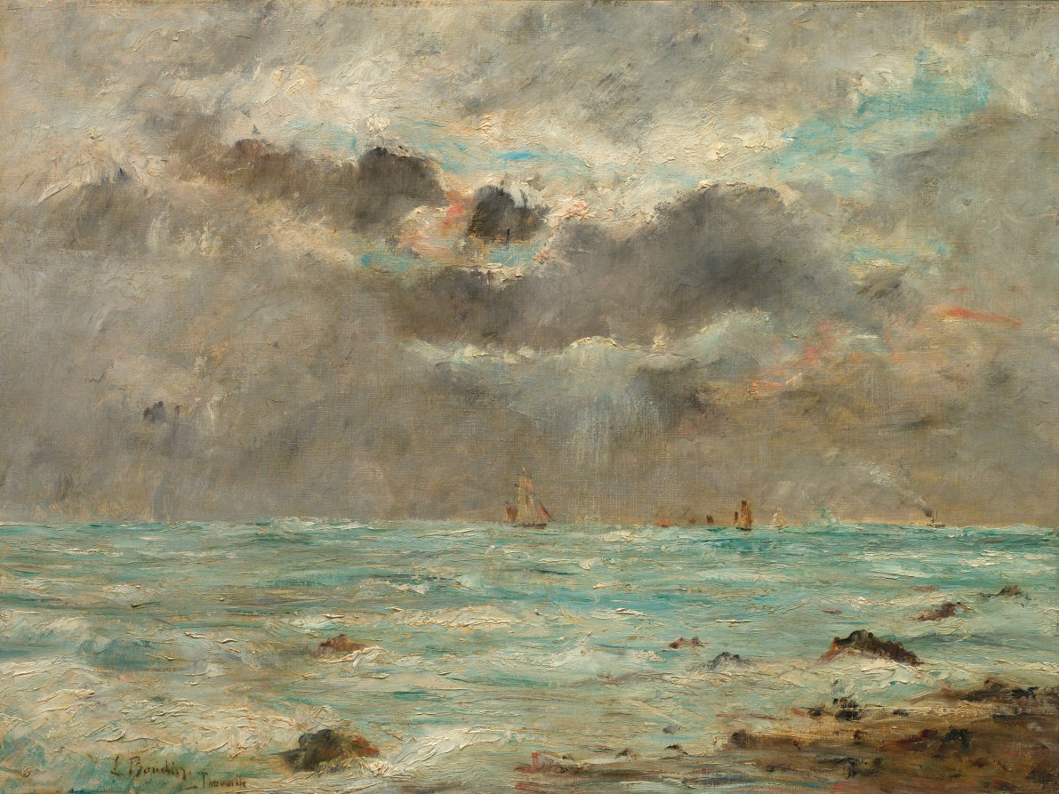 The Coast at Trouville by Eugène Boudin (French, 1824–1898) - Classic Art canvas print