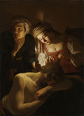 Samson and Delilah by Gerrit van Honthorst (Dutch, 1590–1656) - Classic Art canvas print