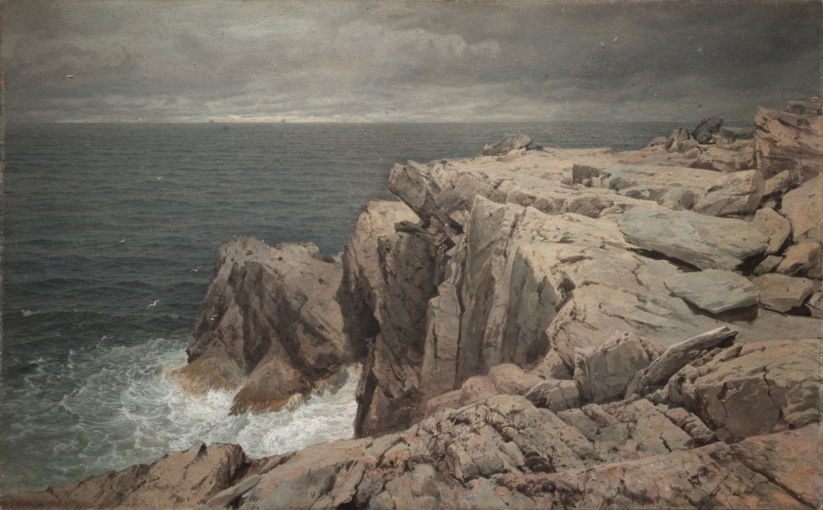 Cormorant Cliff, Jamestown, Rhode Island by William Trost Richards (American, 1833–1905) - Classic Painting canvas print