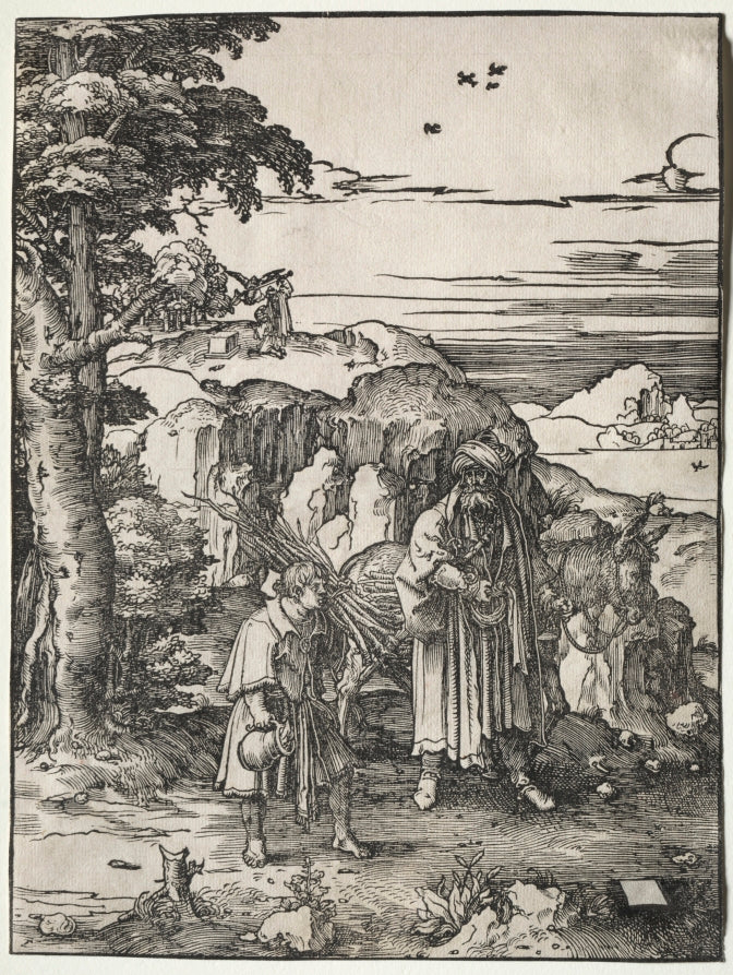 Abraham Going to Sacrifice Isaac by Lucas van Leyden (Netherlandish, 1494–about 1533) - Classic Painting canvas print