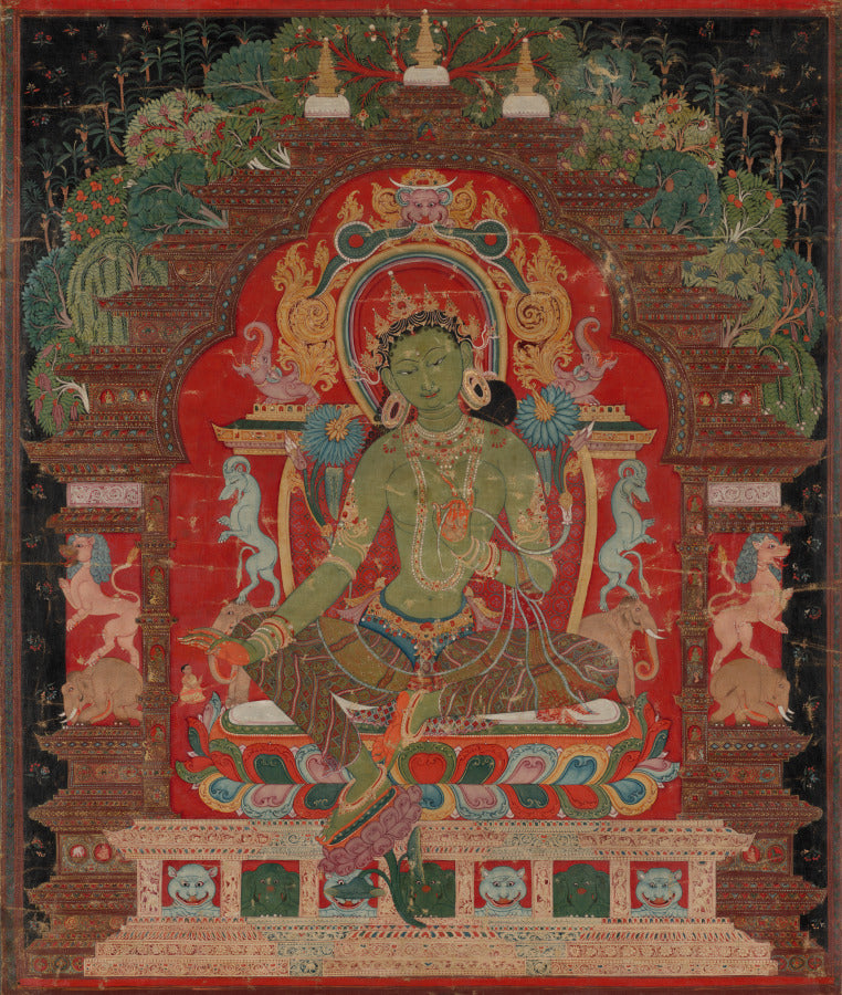 Green Tara by Aniko (Nepalese, active in Tibet mid- to late 1200s) - Classic Art canvas print