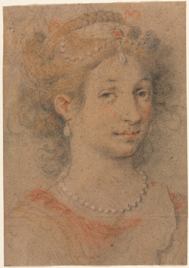 Head of a Woman by Anonymous - Classic Painting canvas print