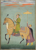 The Emperor Alamgir reigned 16581707 on Horseback by  - Classic Art canvas print