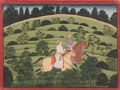 Akrura and Kritavarma flee Dvaraka, page from the Large Basohli Bhagavata Purana by  - Classic Art canvas print