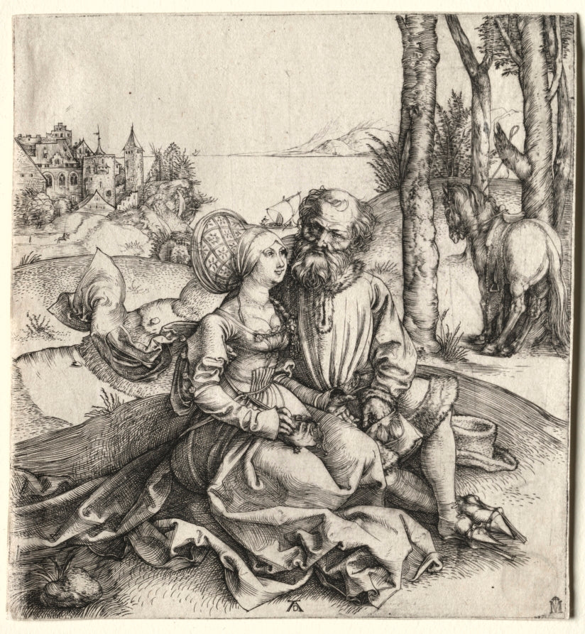 The Offer of Love or the Ill-Assorted Couple by Albrecht Dürer (German, 1471–1528) - Classic Painting canvas print