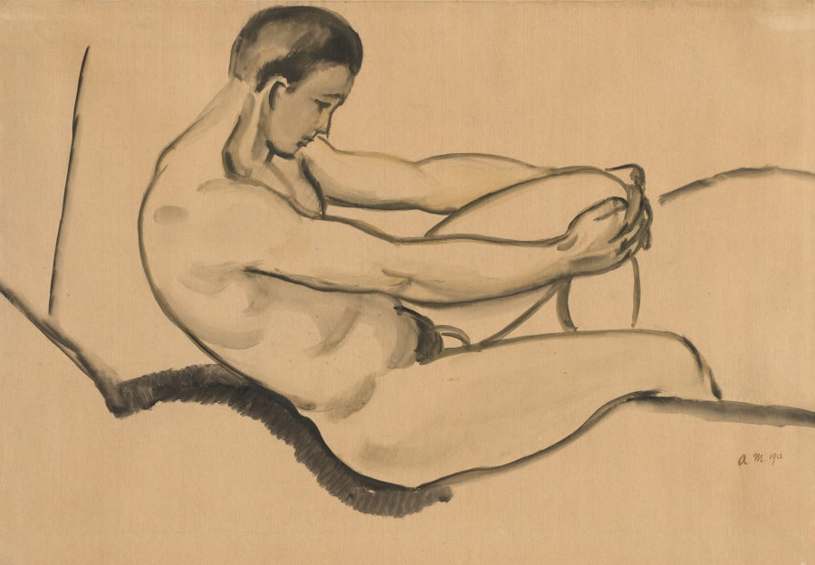 Male Nude by August Macke (German, 1887–1914) - Classic Painting canvas print