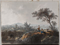 Shepherds in a Landscape by Jean Baptiste Pillement (French, 1728–1808) - Classic Painting canvas print