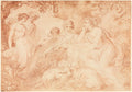 Shepherds and Shepherdesses by Conrad Martin Metz (German, 1749–1827) - Classic Painting canvas print