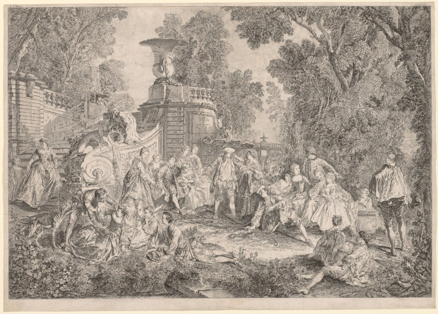 The Game of Blind Man's Bluff by Charles-Nicolas Cochin (French, 1715–1790) - Classic Painting canvas print