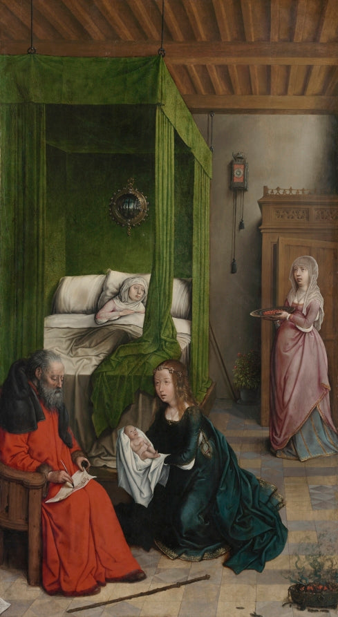 The Birth and Naming of John the Baptist by Juan de Flandes (Netherlandish, c. 1460–1519) - Classic Art canvas print