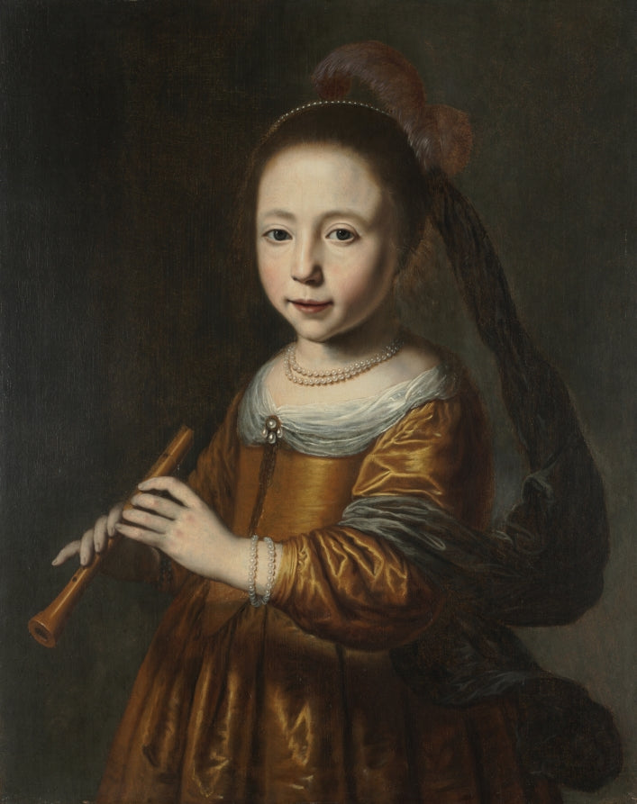 Portrait of Elizabeth Spiegel by Dirck Dircksz. Santvoort (Dutch, 1610/11–1680) - Classic Art canvas print