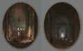 Pair of Paintings The Colonnade of St. Peter's, Rome, during the Conclave and The Grotto of Posillipo by Hubert Robert (French, 1733–1808) - Classic Art canvas print