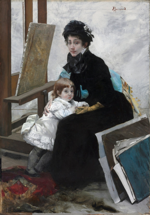 Madeleine Lerolle and Her Daughter Yvonne by Albert Besnard (French, 1849–1934) - Classic Art canvas print