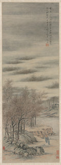 Listening to the Sound of Autumn in a Misty Grove by Zhang Feng (Chinese, active c. 1632–1662) - Classic Art canvas print