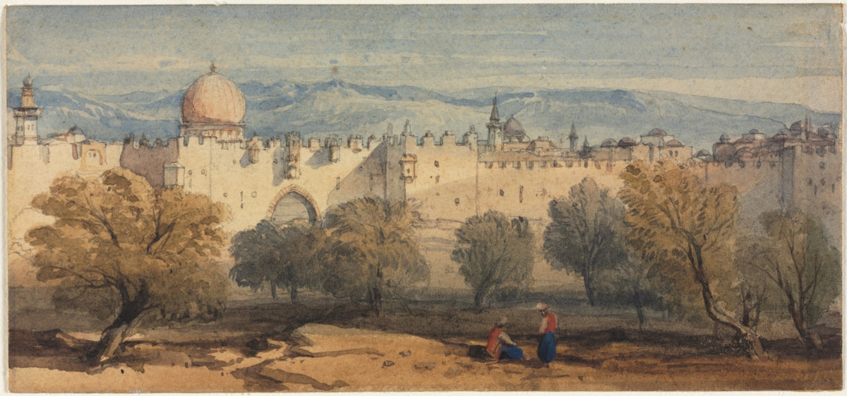 St. Stephen's Gate, Jerusalem by Richard Principal Leitch (British, 1844–1865) - Classic Painting canvas print