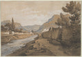 The Neuve River at the End of the Dardenne Valley by Edouard Jean Marie Hostein (French, 1804–1889) - Classic Painting canvas print