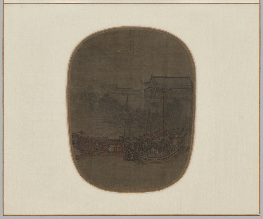 Boats at Anchor on West Lake at the City Gate by  - Classic Art canvas print