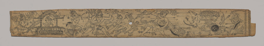 The Monkeys and Bears Fight Ravana and His Demons verso, from a Romance of Chandrabhanu and Lavanyavati of Upendra Bhanja Indian, died 1740 by  - Classic Art canvas print