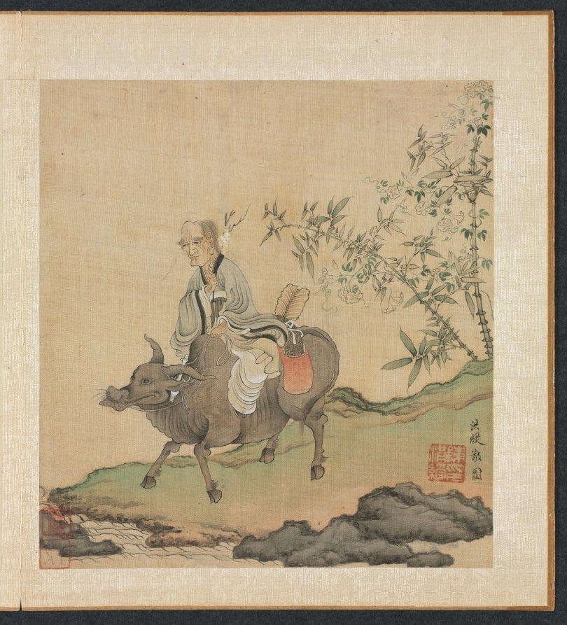 Paintings after Ancient Masters Laozi Riding an Ox by Chen Hongshou (Chinese, 1598/99–1652) - Classic Art canvas print