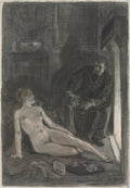 Winter Evening by Félicien Rops (Belgian, 1833–1898) - Classic Painting canvas print