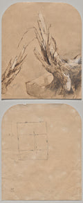 A Blasted Tree recto Floorplan verso by Jasper F. Cropsey (American, 1823–1900) - Classic Painting canvas print