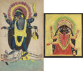 Leaf from a Kalighat album Two Aspects of Kali by  - Classic Art canvas print