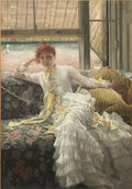 Seaside July Specimen of a Portrait by James Tissot (French, 1836–1902) - Classic Art canvas print