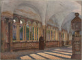 View of the Cloister of San Giovanni in Laterano, Rome by Jakob Alt (Austrian, 1789–1872) - Classic Painting canvas print
