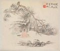 Album of Landscape Paintings Illustrating Old Poems Listening to the Qin by Hua Yan (Chinese, 1682–c. 1765) - Classic Art canvas print