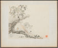 Album of Landscape Paintings Illustrating Old Poems Scholar watching Fish by Hua Yan (Chinese, 1682–c. 1765) - Classic Art canvas print
