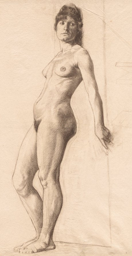 Standing Nude Model by Otto H. Bacher (American, 1856–1909) - Classic Painting canvas print