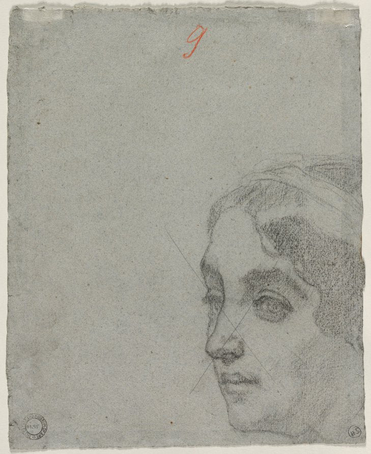 Head of a Woman verso by Thomas Couture (French, 1815–1879) - Classic Painting canvas print