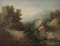 Rocky, Wooded Landscape with a Dell and Weir by Thomas Gainsborough (British, 1727–1788) - Classic Art canvas print