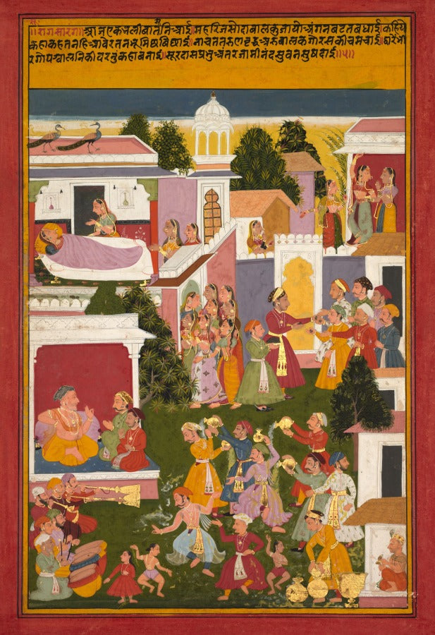 The Birth of Krishna, from a Sursagar of Surdas Indian, c. 14801580 by  - Classic Art canvas print