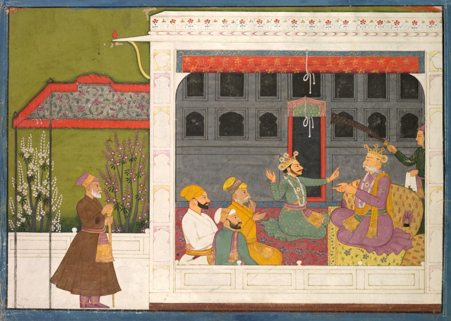 Shishupala arguing with Rukminis father, Bhishmaka, from a Rukmini Haran by  - Classic Art canvas print