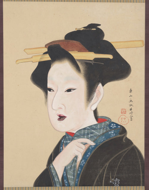 A Beauty by Gion Seitoku (Japanese, active late 1700s–early 1800s) - Classic Art canvas print